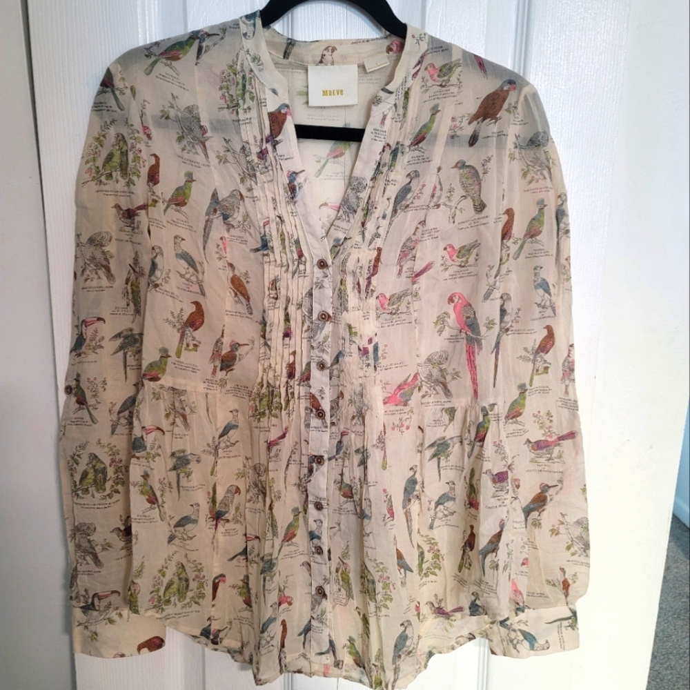 Maeve Anthrolology Long Sleeved Blouse Size 2